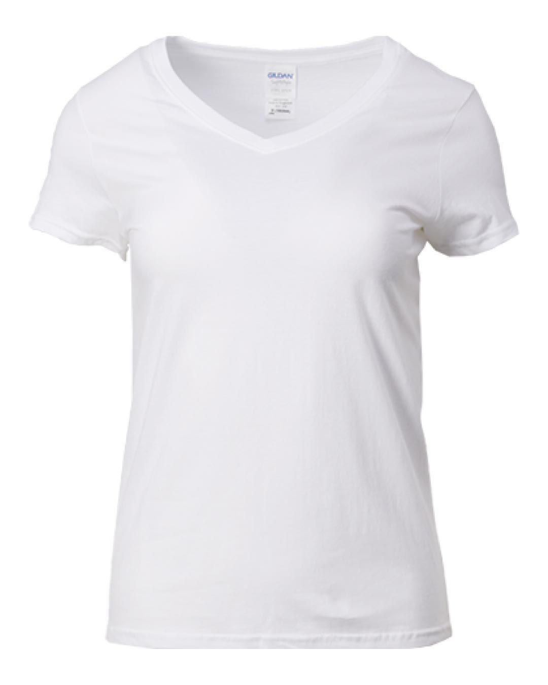 gildan® softstyle® 63v00l women's v neck t shirt 30N White