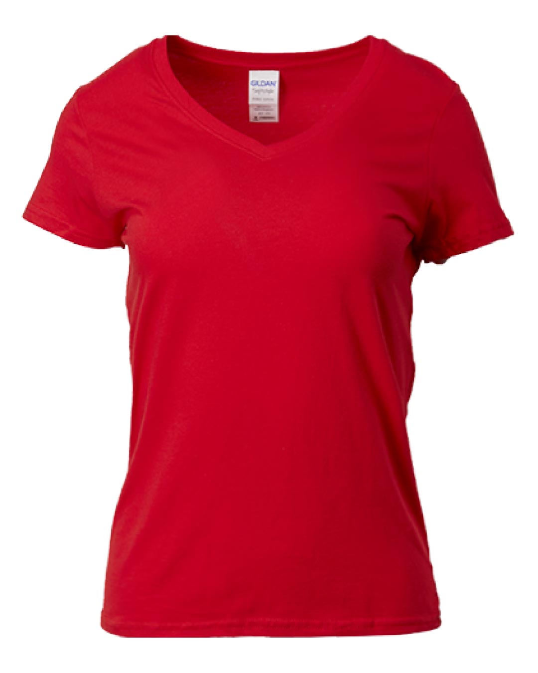 gildan® softstyle® 63v00l women's v neck t shirt 40C Red