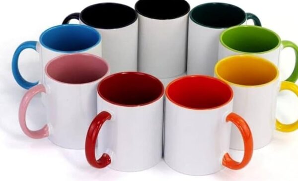 grade a sublimation plain inner rim colored mug 11oz