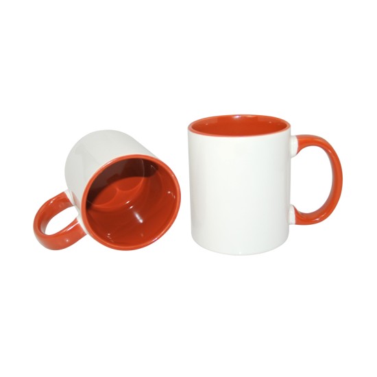 grade a sublimation plain inner rim colored mug 11oz